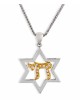 שרשרת מגן דוד וחי מזהב לבן עם די , מתנות ט"ו באב , א
